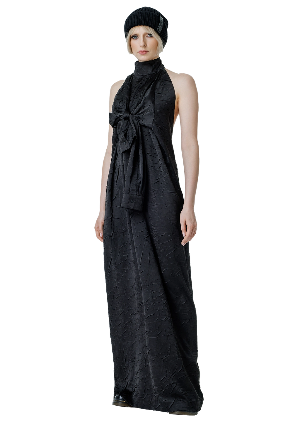 Sleeve-tie maxi dress