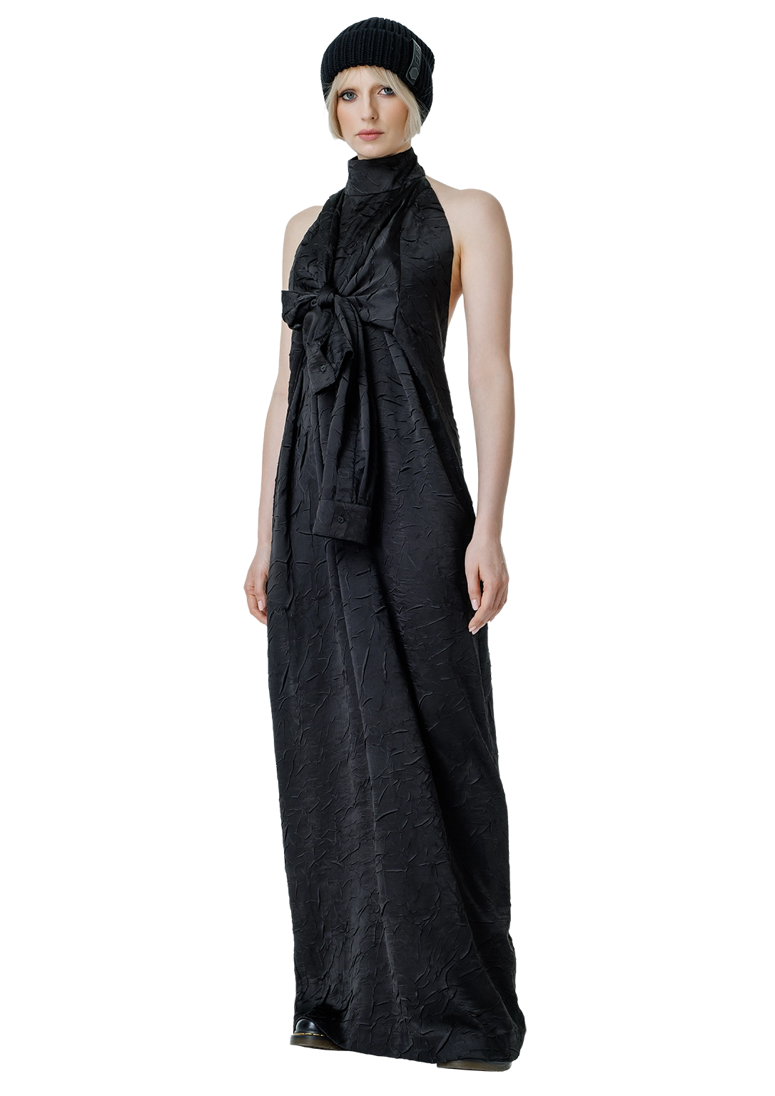 Sleeve-tie maxi dress