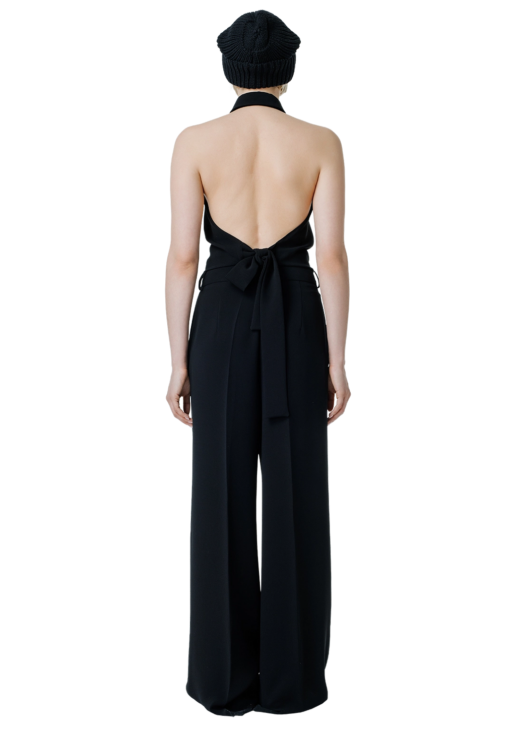 Open-back collared top