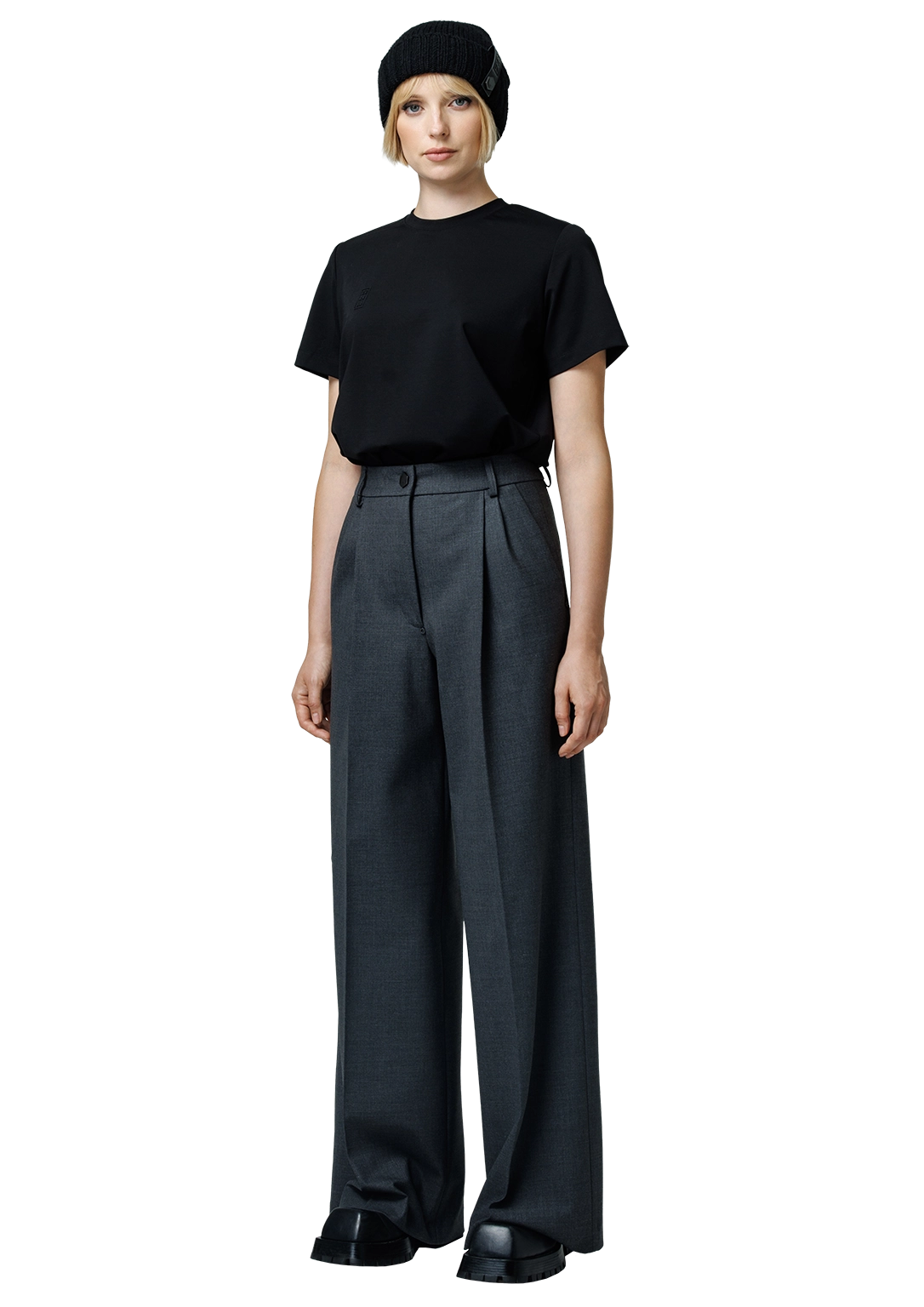 Wool wide-leg trousers