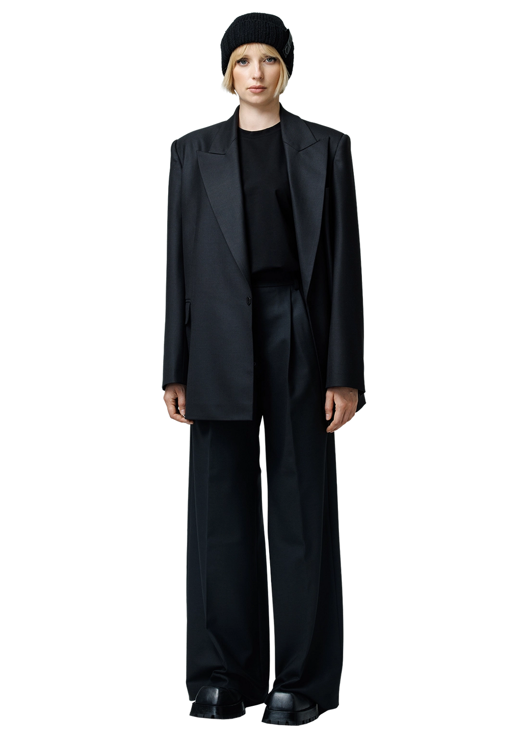 Wool wide-leg trousers
