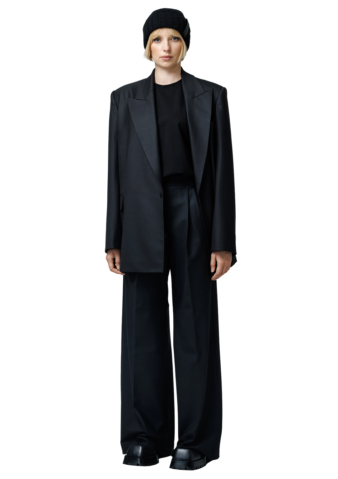 Wool wide-leg trousers