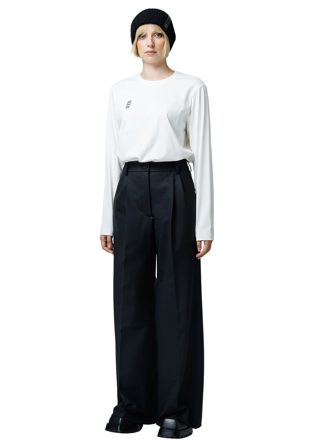 Wool wide-leg trousers