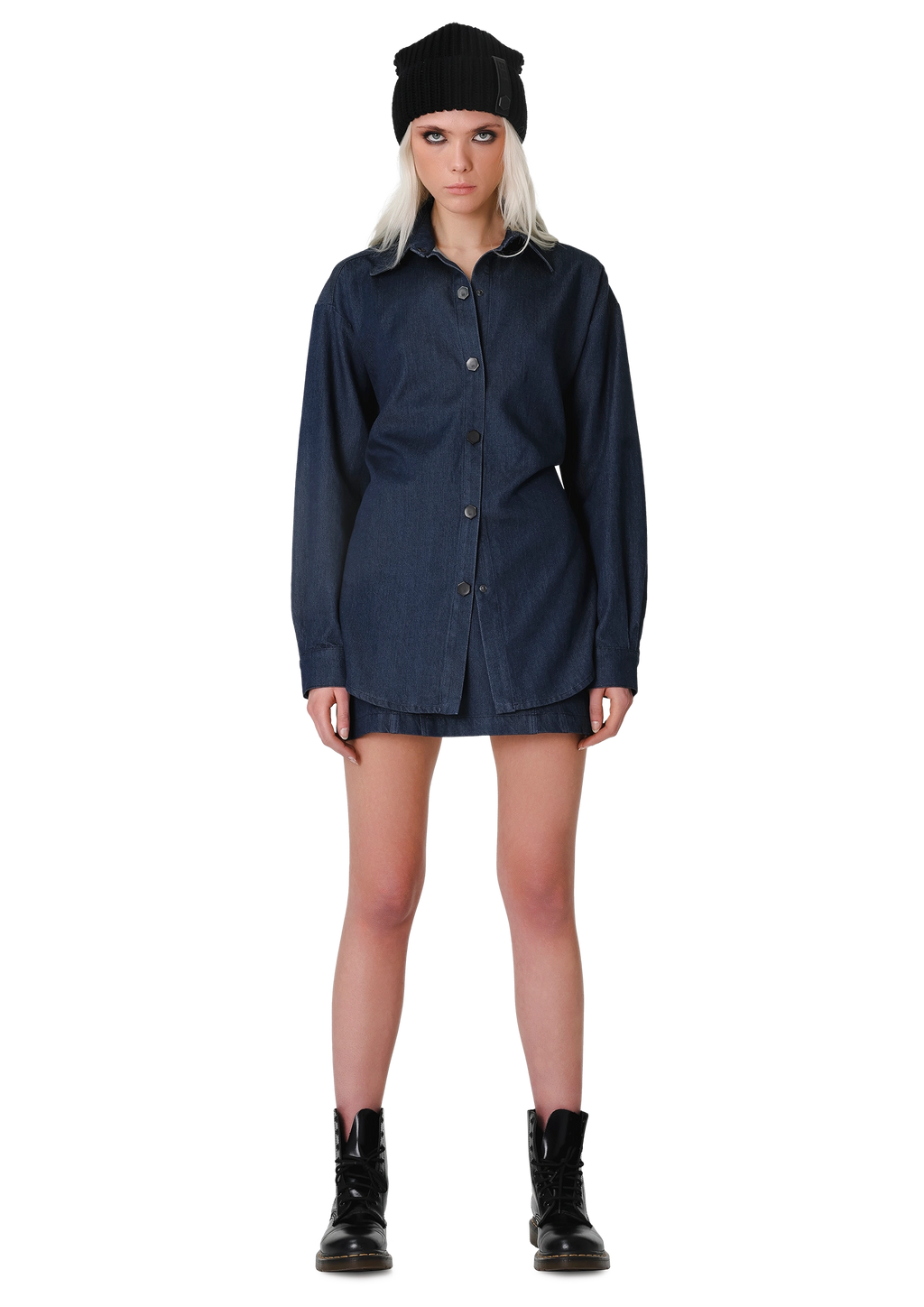 Open-back denim shirt – TOPS in by 2RU2RA