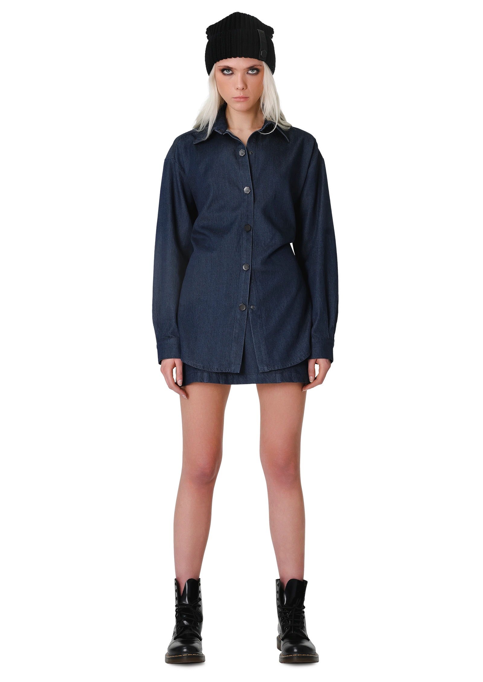 Open-back denim shirt – TOPS in by 2RU2RA