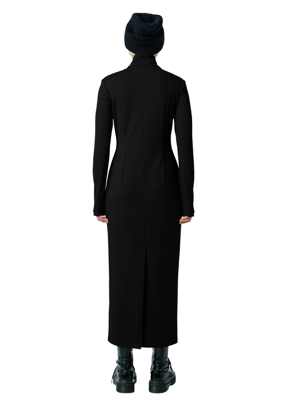 High-neck midi dress