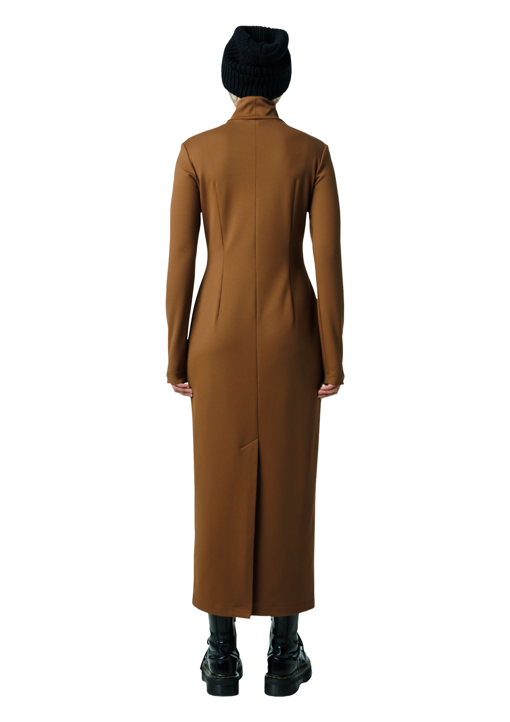 High-neck midi dress