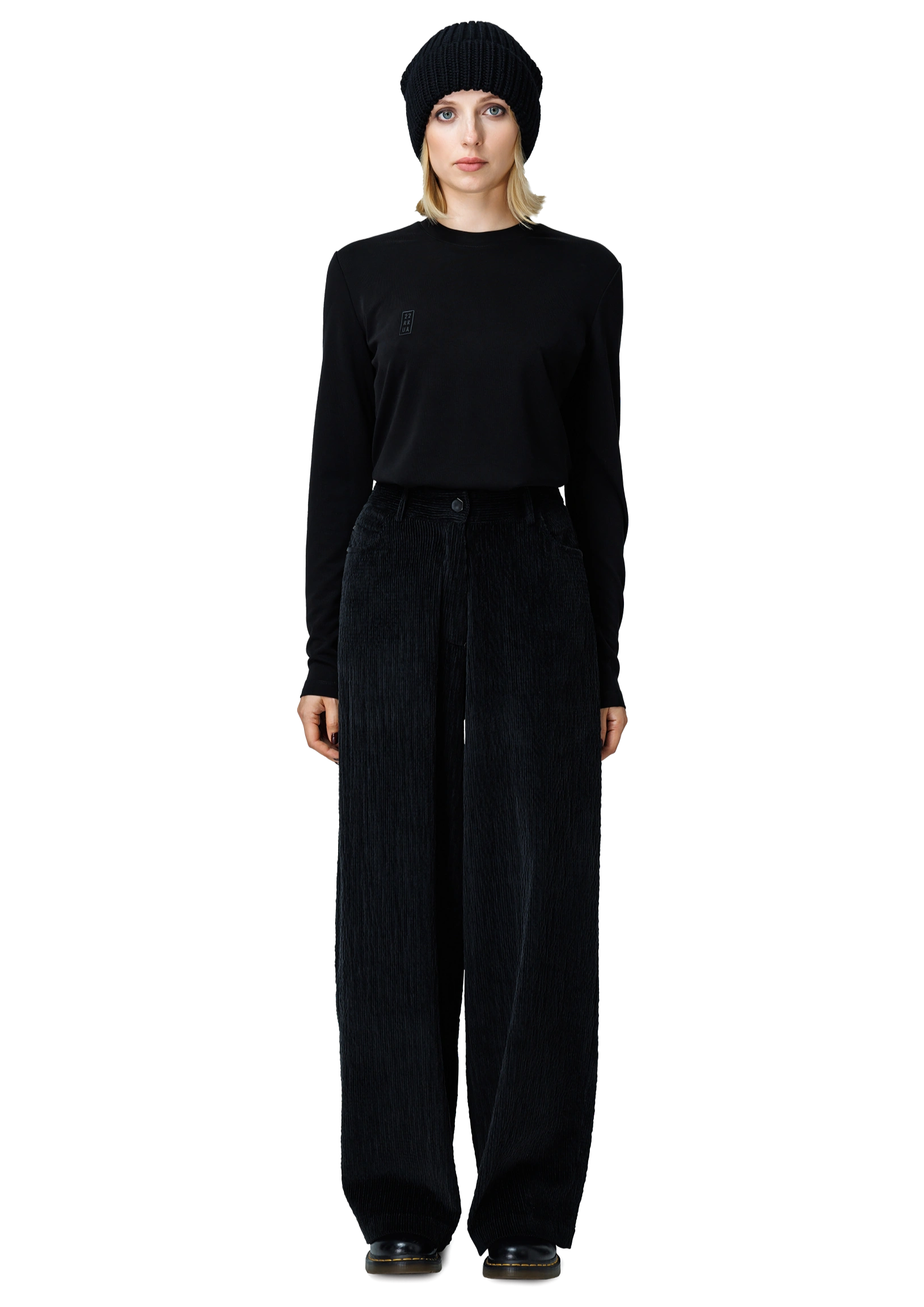 Corduroy wide-leg trousers