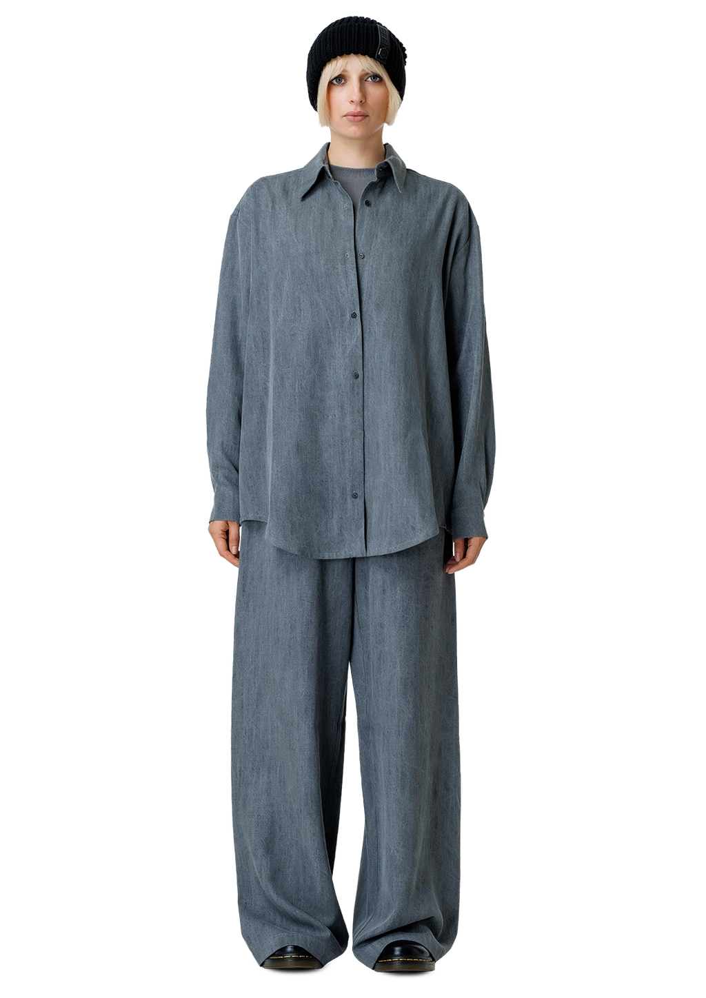 Stonewashed denim shirt