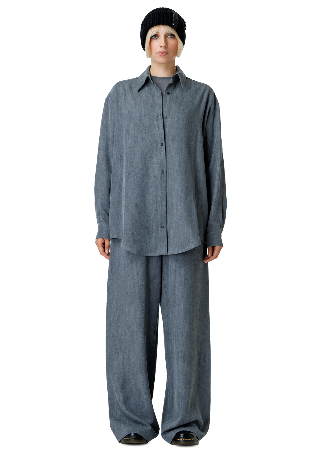 Stonewashed denim shirt