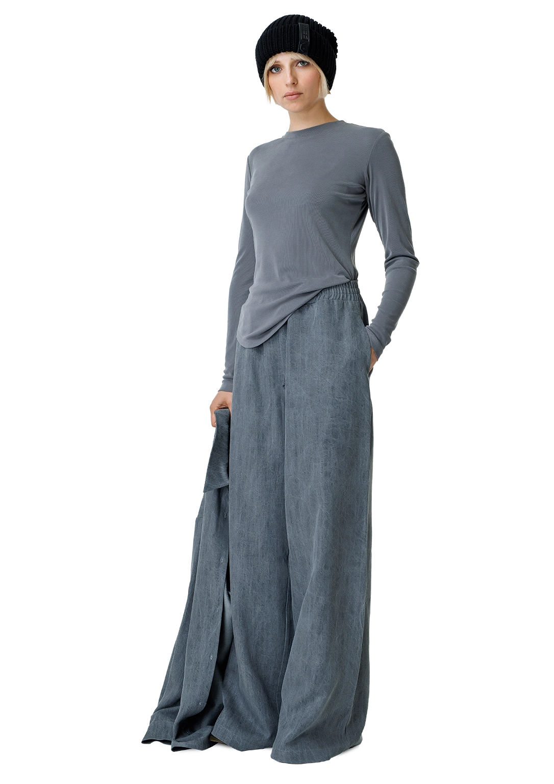 Stonewashed denim pants