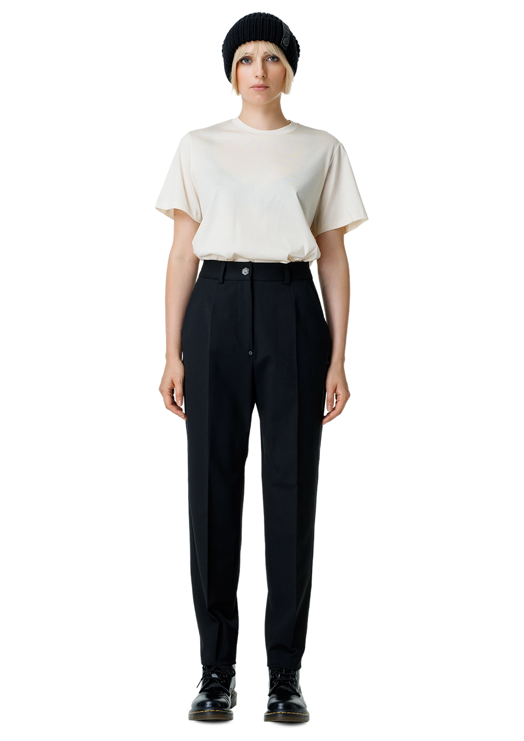 Wool pencil trousers