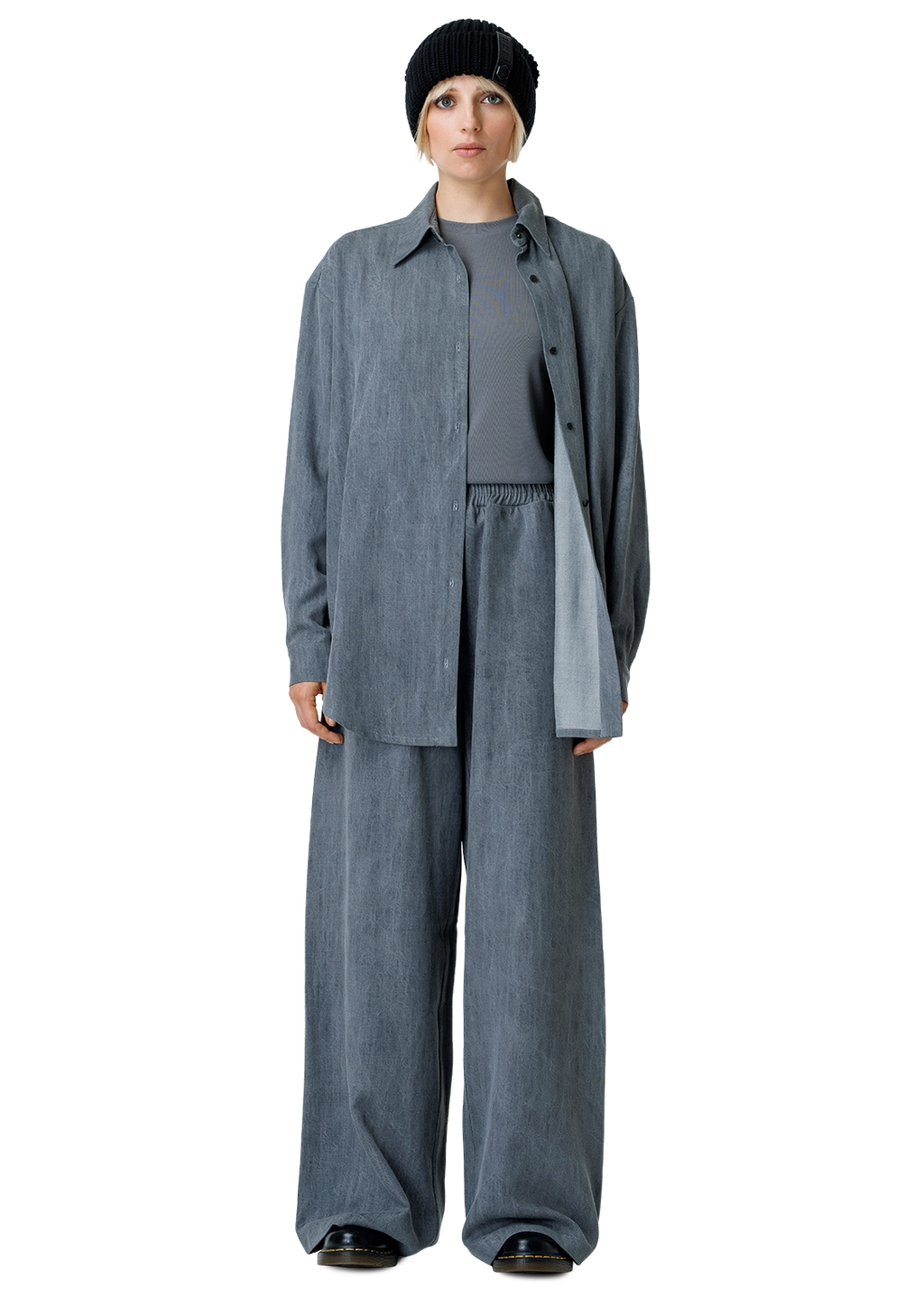 Stonewashed denim shirt-2RU2RA