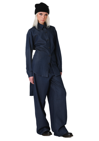 Open-back denim shirt - Image 2
